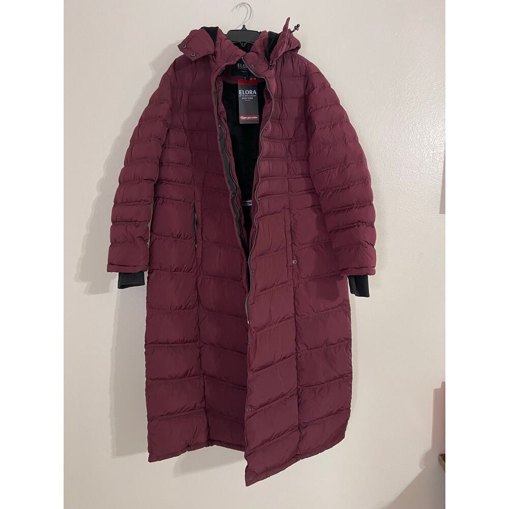 ELORA Women's Burgundy Puffer Coat 2X - Picture 1 of 11